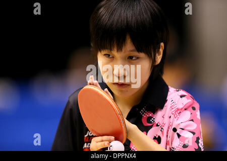 Tokyo Metropolitan Gymnasium, Tokio, Japan. 15. Januar 2014. Miu Hirano, 15. Januar 2014 - Tischtennis: All Japan Tischtennis Meisterschaften Dameneinzel am Tokyo Metropolitan Gymnasium, Tokio, Japan. Bildnachweis: AFLO SPORT/Alamy Live-Nachrichten Stockfoto