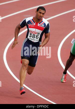 9. August 2006 - Ullevi-Stadion, Göteborg, Schweden - Leichtathletik-Meisterschaften am dritten Tag. TIM ABEYIE.200 METER. K49263. (Kredit-Bild: © Globe Photos/ZUMAPRESS.com) Stockfoto