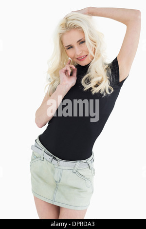 Schöne lässige junge Blondine Stockfoto