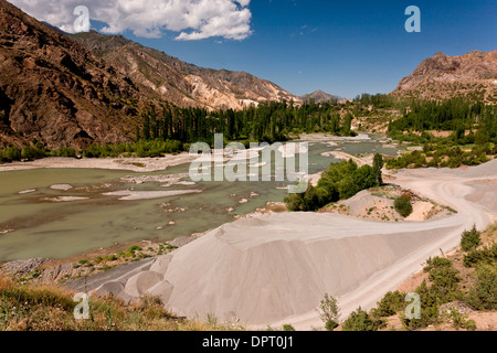 Der Coruh Flusstal (Coruh Nehri), derzeit stark gestaut. Nordost-Türkei, Stockfoto