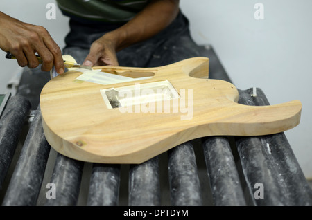 Rick Hanes Gitarren von Sidoarjo, Indonesien wurden als Gitarre des Jahres 2012 benannt Stockfoto