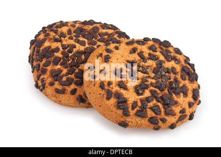 Cookies Hafer Gruppe isoliert auf weiss Stockfoto