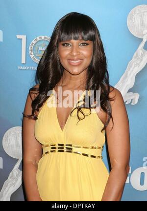 12. Februar 2009 statt im Shrine Auditorium, Los Angeles - Los Angeles, Kalifornien, USA - Schauspielerin LISARAYE in der Ankunftshalle auf der 40. NAACP Image Awards. (Kredit-Bild: © Paul Fenton/ZUMA Press) Stockfoto