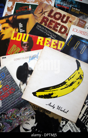 Lou Reed LP Alben mit einem Andy Warhol produzierte man für The Velvet Underground & Nico Stockfoto