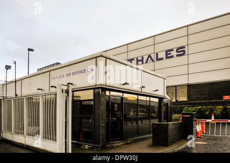 Belfast, Nordirland. 15. Januar 2014. Thales UK gewinnt 100 Millionen Pfund indonesische Werkvertrag Starstreak Raketen und Radar-Systeme, die in Belfast hergestellt werden. Bildnachweis: Stephen Barnes/Alamy Live-Nachrichten Stockfoto