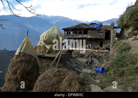 Rumsu in der Nähe von Naggar, Kullu-Tal, Himachal Pradesh, N. Indien. Stockfoto