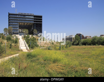 Das neue Rathaus an der Berges du Lez, Port Marianne Bezirk Montpellier, Languedoc-Roussillon, Frankreich Stockfoto