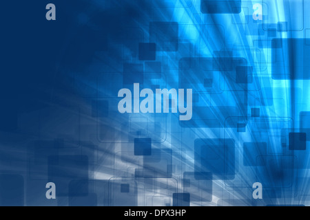 Blaue abstrakte Hintergrunddesign. Quadrate Muster. Stockfoto