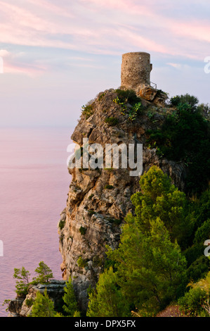 Wachturm Mirador de Ses Animes, Mallorca, Spanien Stockfoto