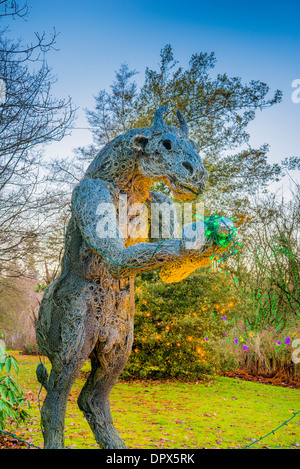 Minotaurus, Festival of Lights, VanDusen Botanical Garden, Vancouver, Britisch-Kolumbien, Kanada Stockfoto