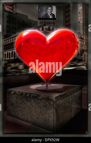 Ein editorialized Bild von einem der Herzen in die Herzen von San Francisco Union Square Park. Stockfoto