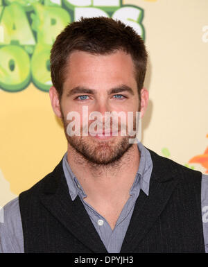 28. März 2009 statt - Westwood, Kalifornien, USA - Schauspieler CHRIS PINE Ankunft in Nickelodeon 22. Annual Kids' Choice Awards an UCLA Pauley Pavilion. (Kredit-Bild: © Lisa O'Connor/ZUMA Press) Stockfoto