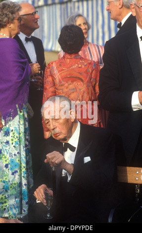 Harold Macmillan Ist" Stockton' der Universität Oxford Garden Party 1980 s UK HOMER SYKES Stockfoto