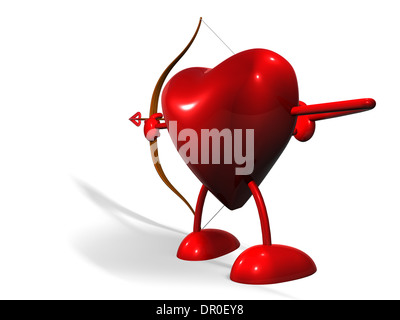 Konzeptionelle Bild mit stilistischen Herz mit Pfeil und Bogen auf Sie. Stockfoto