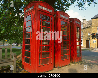 drei Telefonzellen Stockfoto