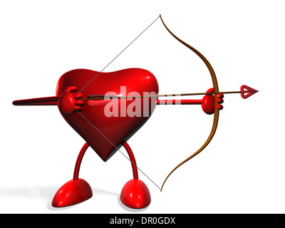 Konzeptionelle Bild mit stilistischen Herz mit Pfeil und Bogen auf Sie. Stockfoto