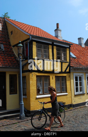 Aero-Insel, Aeroskobing, Häuser am Bogade, Fyn, Dänemark, Skandinavien, Europa Stockfoto