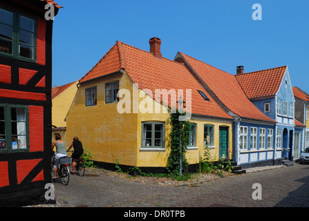 Aero-Insel, Aeroskobing, Häuser am Bogade, Fyn, Dänemark, Skandinavien, Europa Stockfoto