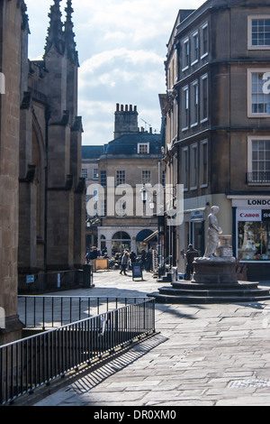 Ansicht der Abteikirche von Bath, Somerset von Orange Grove Stockfoto