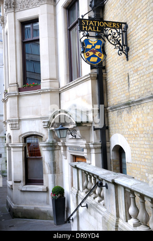 London, England, Vereinigtes Königreich. Stationers' Hall (1670), Ave Maria Lane. Heimat der Worshipful Company Stationers und Zeitung Stockfoto