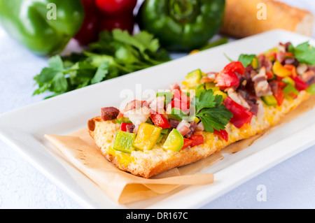 Selektiven Fokus auf der Vorderseite des Baguette-sandwich Stockfoto