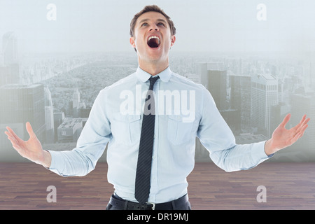 Zusammengesetztes Bild von Geschrei Geschäftsmann Stockfoto