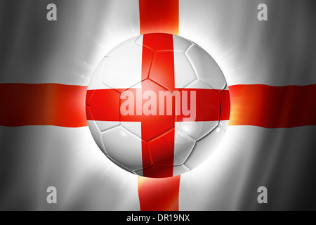 3D Fußball mit England Team Flagge, Fußball-WM Brasilien 2014 Stockfoto