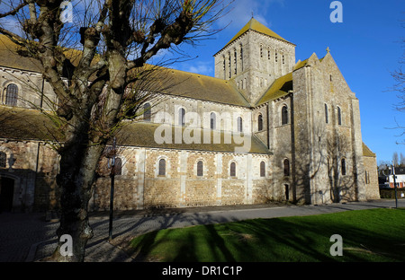 Abbaye Lessay, Normandie, Frankreich Stockfoto