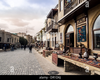 Die Altstadt (Icheri Sheher) alte Stadt von Baku, Aserbaidschan. Stockfoto
