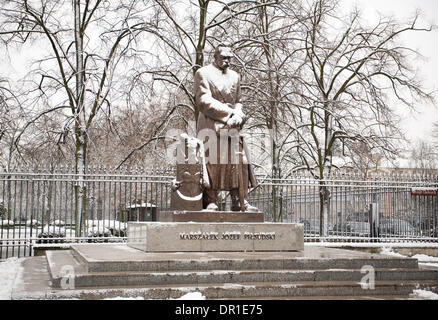 Marschall Pilsudski Statue in Warschau. Stockfoto