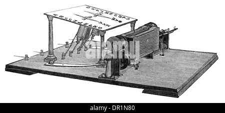 Zweinadel-Magneto-Electric telegraph Instrument patentiert im Jahr 1848 und von Herren Henley und Forster in England hergestellt Stockfoto