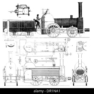 Mess'rs begraben Curtis & Kennedy. Vier Rädern Lok Motor um 1830 Stockfoto