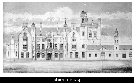 Worsley Hall in der Nähe von Manchester der Sitz des rechten Hon' The Earl of Ellesmere ca. 1848 Stockfoto