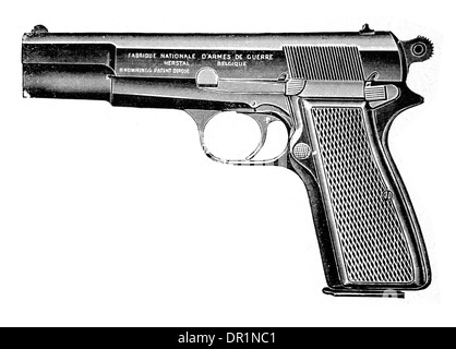 Browning High Power 9mm Pistole Stockfoto