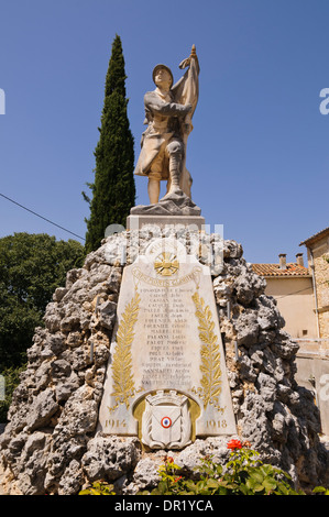 Ersten Weltkrieg Memorial in dem Dorf Tressan, Hérault, Languedoc Roussillon, Frankreich Stockfoto