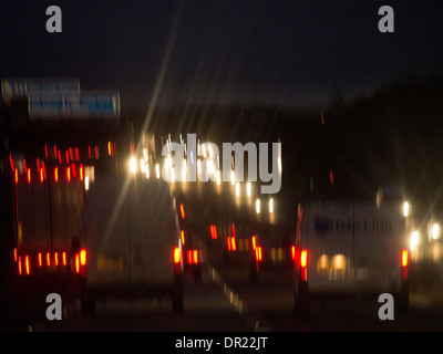 Sonnenuntergang auf A1 Autobahn Yorkshire uk Stockfoto