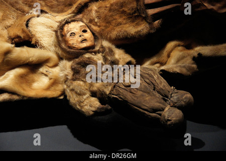 Qilakitsoq Mumie im Nationalmuseum Grönland in Nuuk, Grönland Stockfoto