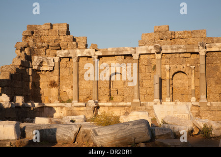 Geben Sie Agora, archäologische Zone, Seite, Mittelmeerküste, Türkei, Asien Stockfoto