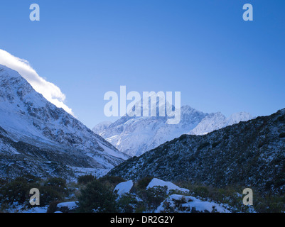 Aoraki gesehen von Hooker Valley Track, Aoraki/Mount Cook National Park, Neuseeland Stockfoto