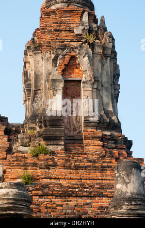 Phra Vihara, der zentrale Prang oder Tower of Wat Phra, die, Ayutthaya, Thailand Stockfoto