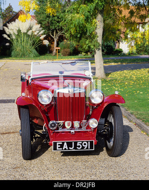 MG TC Oldtimer Sportwagen - 1947 Morris Garagen Stockfoto