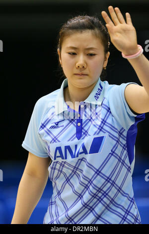 Tokyo Metropolitan Gymnasium, Tokio, Japan. 17. Januar 2014. AI Fukuhara, 17. Januar 2014 - Tischtennis: All Japan Tischtennis Meisterschaften Dameneinzel am Tokyo Metropolitan Gymnasium, Tokio, Japan. Bildnachweis: YUTAKA/AFLO SPORT/Alamy Live-Nachrichten Stockfoto