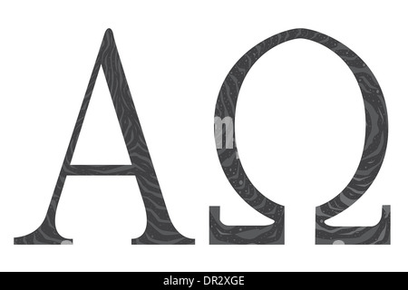 Das Alpha - Omega-Symbole aus der christlichen Religion. Stockfoto