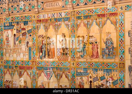 Plaza de Espana-Fliesen Detail, Sevilla, Region von Andalusien, Spanien, Europa Stockfoto