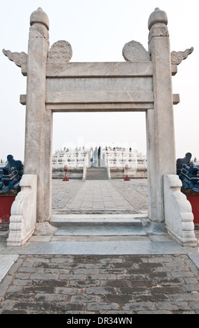 Kreisförmige Hügel Altar Plattform, Teil der Himmelstempel in Peking, China Stockfoto