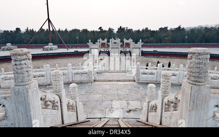 Kreisförmige Hügel Altar Plattform, Teil der Himmelstempel in Peking, China Stockfoto