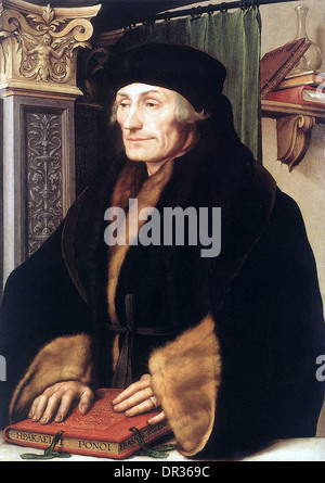 Desiderius Erasmus Roterodamus, bekannt als Erasmus von Rotterdam oder Erasmus, war niederländischer Humanist, katholischer Priester und Theologe. Stockfoto