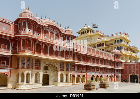 Chandra Mahal, eines der Gebäude in er Stadtpalast in Jaipur, Rajasthan, Indien Stockfoto