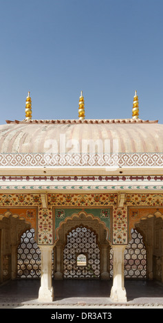Sheesh Mahal, der Palace of Mirrors in der Amber Fort Jaipur, Rajasthan, Indien Stockfoto