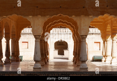 Die Königin Hof in Amber Fort, Jaipur, Rajasthan, Indien Stockfoto